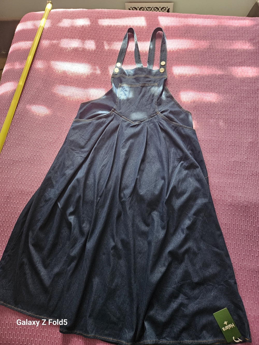 HALARA Dark Blue Denim Pinafore Dress - Picture 2 of 5